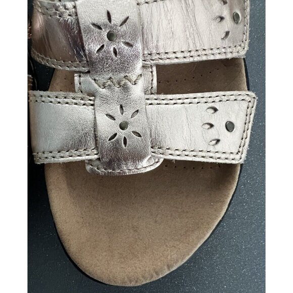 Clarks Collection Black Sole Slide Sandals Leisa Spring Rose Gold Size 9 M NWOT - Picture 3 of 6